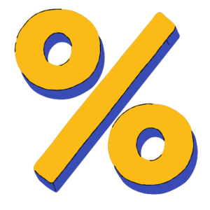 Illustration showing how to calculate percentage decrease between two numbers using the formula (Original - New)/Original × 100